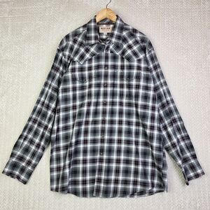 Miller Ranch Shirt Long Sleeve Button Down Mens XL‎ Plaid Black Red Western USA